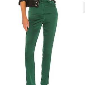 Green silk pant
